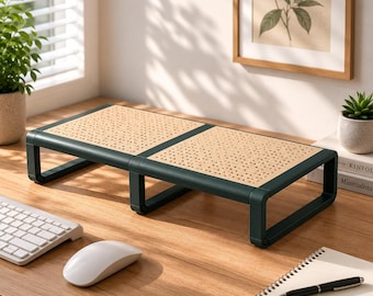 Modular Monitor Stand Riser: Ergonomic, Ventilated, Space-Saving Desk Organizer