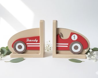 Personalised 3D Printed Retro Car Bookends: Nursery Decor