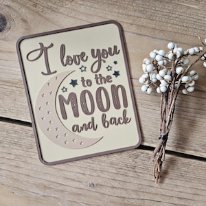 Enseigne décorative personnalisée pour chambre de bébé – cadeau prénom personnalisé, carte jalon lune et dos, souvenir nouveau-né, cadeau de baby shower, bois scandinave