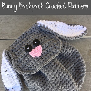 Bunny Backpack Crochet Pattern mini backpack for toddler Easter gift image 1