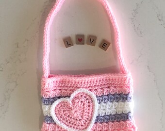 Kids Valentine’s Day Purse Pink and Purple