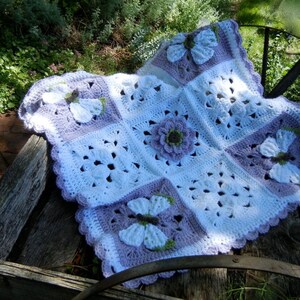 Butterfly Baby Blanket Butterflies and Flowers Baby Shower Gift Baby Bedding image 4