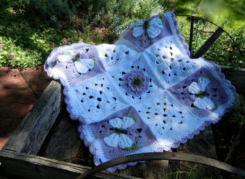 Butterfly Baby Blanket Butterflies and Flowers Baby Shower Gift Baby Bedding image 4
