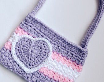 Girls Valentine’s Day Purse Purple and Pink