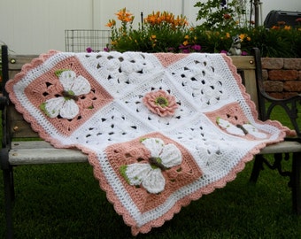 Baby blanket for girl baby blanket baby shower gift for girl butterfly nursery bedding baby girl flower blanket crochet butterfly blanket