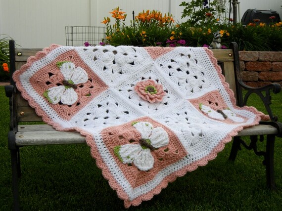 pink butterfly baby blanket