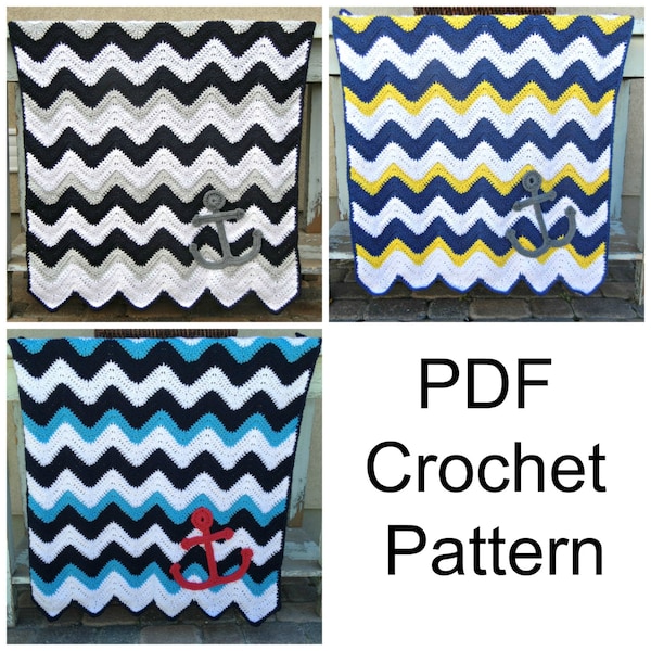 PATTERN Anchor Baby Blanket Crochet Pattern PDF