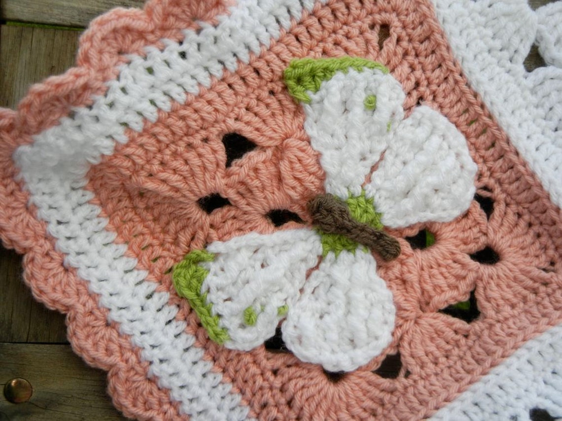 Pink Butterfly and Flowers Baby Blanket Butterfly Nursery Etsy