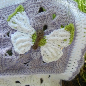 Butterfly Baby Blanket Butterflies and Flowers Baby Shower Gift Baby Bedding image 3