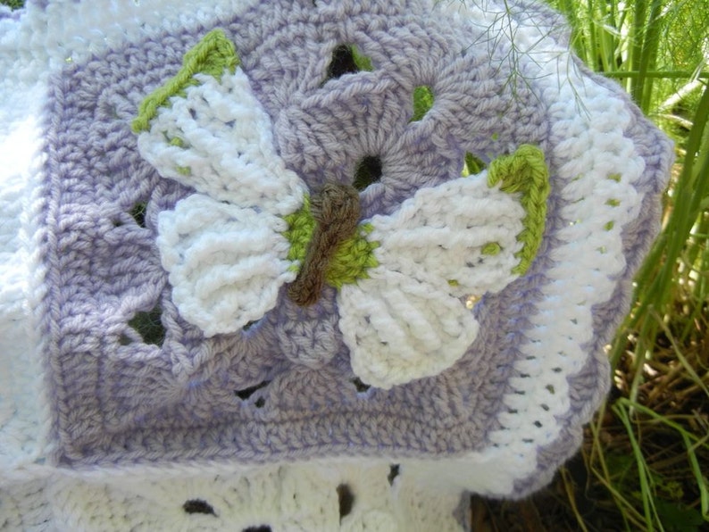 Butterfly Baby Blanket Butterflies and Flowers Baby Shower Gift Baby Bedding image 3