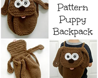 PDF Pattern Puppy Backpack - Toddler Backpack -Dog Backpack - Crochet Pattern - Instant Download