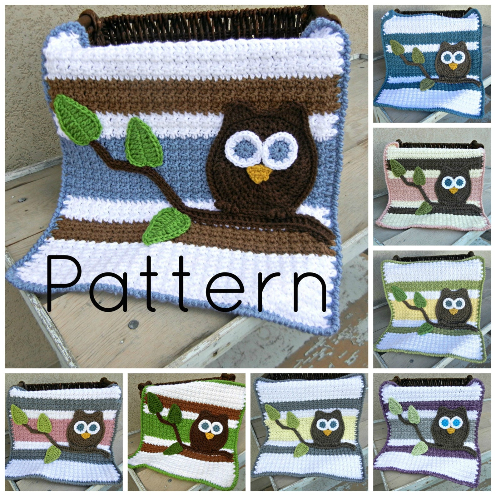 PATTERN Owl Baby Blanket Crochet Pattern Instant Download Etsy