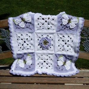 Butterfly Baby Blanket Butterflies and Flowers Baby Shower Gift Baby Bedding image 5