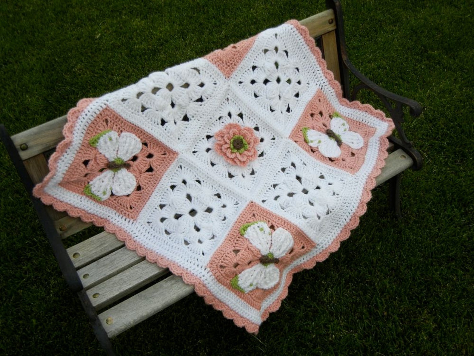 Pink Butterfly and Flowers Baby Blanket Butterfly Nursery Etsy