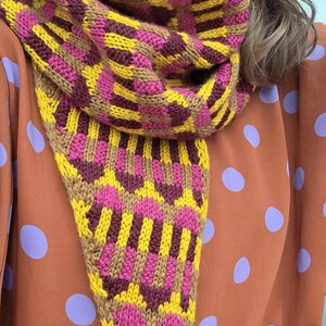 Meander Scarf Knitting Pattern with TUTORIAL VIDEO