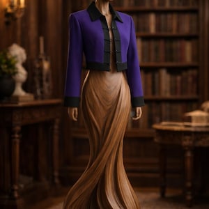 Vintage Purple Cropped Jacket – Art Academia Statement Blazer – Dramatic Academia Style – Structured Formal Jacket