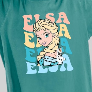 Comfort Colors Elsa T-Shirt, Disney Frozen Princess Matching Family Tee, Cute Elsa and Olaf Retro Disney Shirt