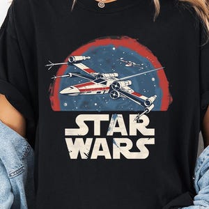 Comfort Colors Star Wars X Wing Tee, Retro Space Battle Graphic Shirt, May The 4th Be With You Gift, Cool Sci Fi Movie Shirt