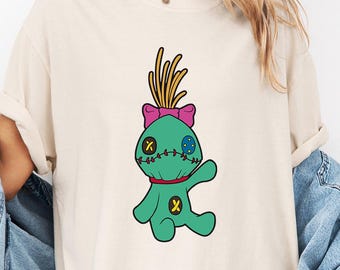 Comfort Colors Scrump Plush Doll Tee, Lilo And Stitch Inspired Shirt, Cute  Voodoo Plush, Disney Cartoon Style Comfort Colors Tee