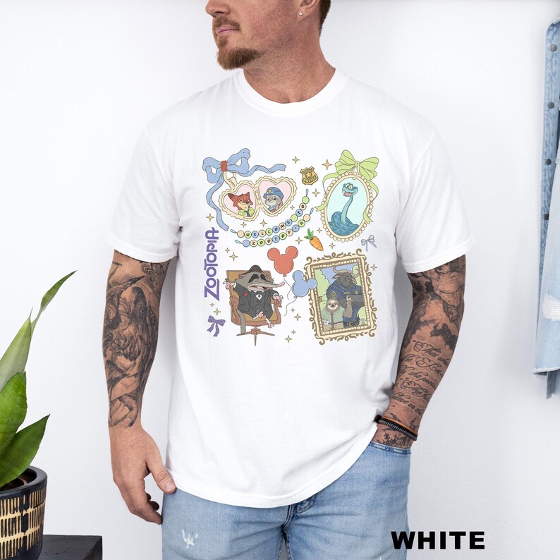 Camiseta Coquette Mirror de Zootopia, colores cómodos, camiseta de Judy Hopps y Nick Wilde, camiseta de Bienvenido a Zootopia de Disney, camiseta con medallón de Zootopia imagen 16