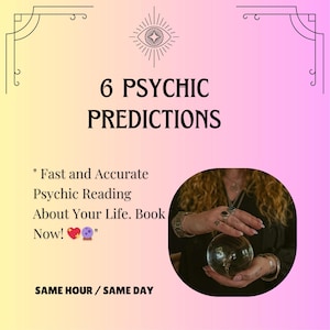 6 Zukunftsvorhersagen Psychic Reading, 99% genaue hellseherische Einsichten, Antwort in derselben Stunde, detaillierte Zukunftsleitung, Sonderangebot