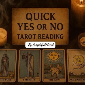 7 Question Yes or No Tarot Reading, Same Hour Delivery, Quick, Clear Answers, Psychic Reading