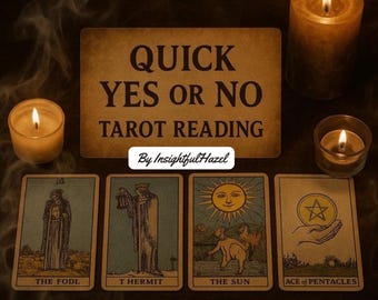 7 Question Yes or No Tarot Reading, Same Hour Delivery, Quick, Clear Answers, Psychic Reading