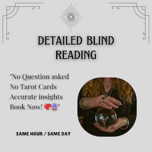 Blind paranormaal lezen | Geen vragen gesteld | Gedetailleerde paranormale lezing en voorspelling, binnen hetzelfde uur snel en nauwkeurig