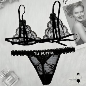 Custom Name Thong - Sparkling Bridal Lingerie Gift - Honeymoon/Valentine's Surprise - Personalized Wedding Night Underwear