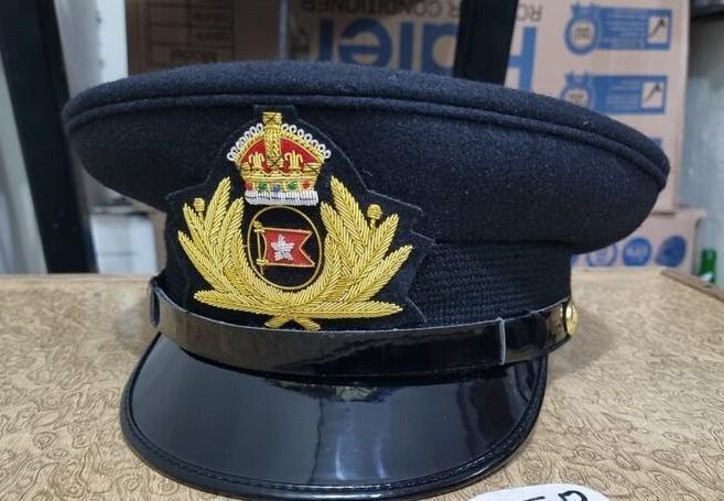 Sombrero White Star Line Capitán Smith, 23.2 In, Royal Marine Titanic, Azul Marino, Blanco, Dorado - Foto 9