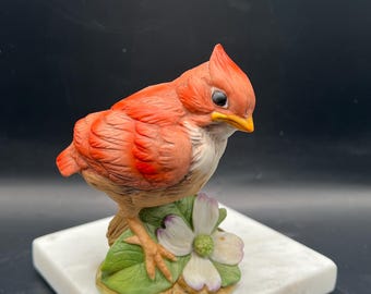 Vintage Andrea by Sadek Japan Porcelain Cardinal Bird Christmas