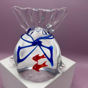 Murano Style Art Glass Goldfish: Blown Glass Aquarium Decor