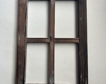 Vintage Inspired Distressed Window Frame Box Rustic Farmhouse Wall Decor Picture Frame No Glass Barn Wood Lovers Gift