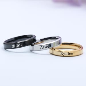 Custom Delicate Name Ring , Custom Stacking Rings,Skinny Custom Ring,Bridesmaids Gift,Baby Name Mom Gift,MOTHERS GIFT,Mom Ring Name Stack