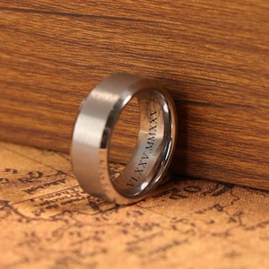 Titanium Ring,FREE ENGRAVING,Bevel Profile,Men&#39;s Wedding Band,Woman&#39;s Wedding ring Unique Wedding Ring,8mm Band,Hypoallergenic