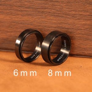 Custom Engraved Fidget Spinner Ring for man,Custom Couple Rings,Personalize Anxiety Spinner Ring,His Promise Ring, Stainless Steel Ring