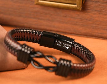 Personalisierte Herren Armband, Geburtstagsgeschenk für ihn, Freund Abschlussgeschenk, benutzerdefinierte Herren Schmuck für Mann, Geschenk für ihn Papa Ehemann Sohn