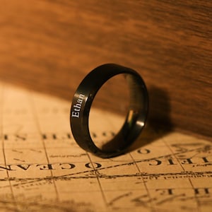 Custom 6mm Stainless Steel Ring for Men,Minimalist Ring,Engraved Ring,Personalized Promise band for Him,  Anniversary Gift for Him