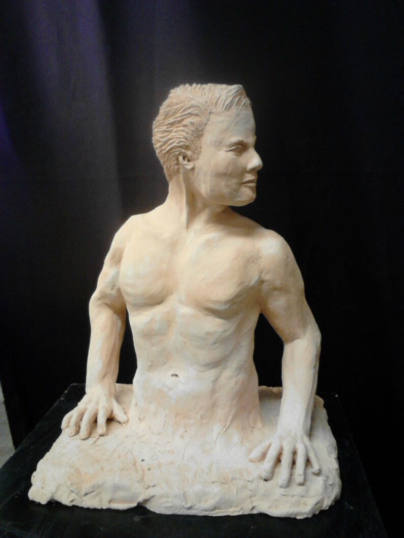 Adam Rising: Original Clay Sculpture of Adam emerging from | Etsy