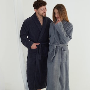 Luxury Terry Cotton Bathrobe for Couples – Soft, Absorbent, Personalized Robes, Perfect Gift for Anniversary, Spa, Home & Weddings