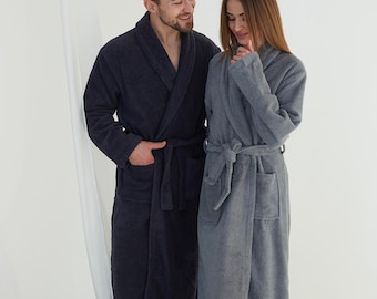 Luxury Terry Cotton Bathrobe for Couples – Soft, Absorbent, Personalized Robes, Perfect Gift for Anniversary, Spa, Home & Weddings