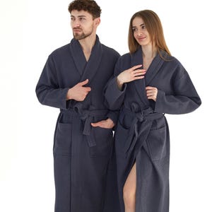 Waffle Cotton Personalized Bathrobe – Lightweight Unisex Spa Robe, Soft & Breathable,  Custom Embroidery, Perfect Gift, Set Available