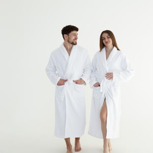 Terry Cotton Bathrobe – Personalized Unisex Spa Robe, Soft & Absorbent, 100% Cotton, Gift for Him or Her
