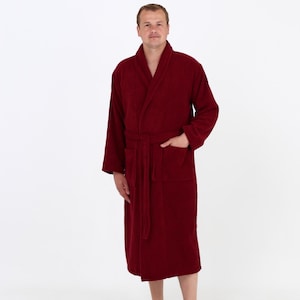 Men’s Terry Cotton Bathrobe – Soft, Absorbent, Natural Cotton Robe, Personalized Spa Gift