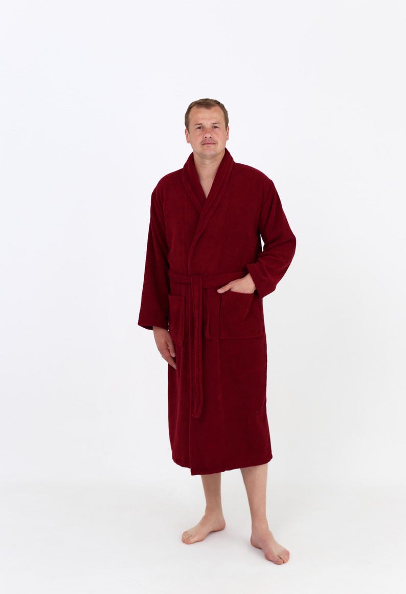 Personalized Mens Terry Cotton Bathrobe, Custom Embroidered Spa Robe ...