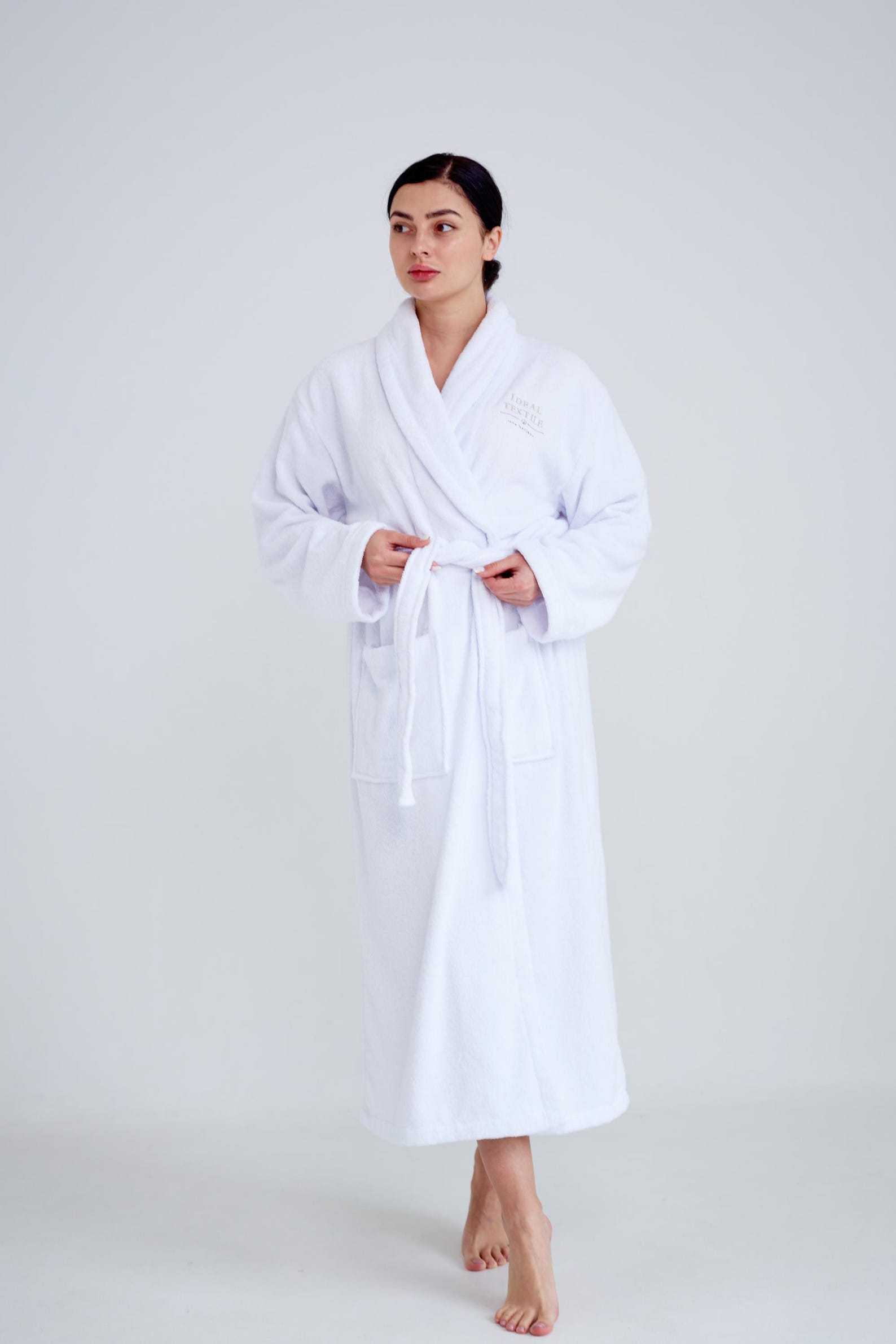 White Terry Robe Custom Embroidered Bathrobe, Personalized Terry Cotton Spa Robe, Unisex ...