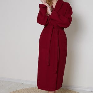 Lightweight Waffle Cotton Robe – Soft, Breathable Kimono Bathrobe, Personalized Spa Gift, Unisex Loungewear for Women or Men