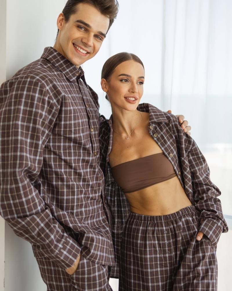 Couples Warm And Velvet Thickened Flannel Home Service Pajamas Set