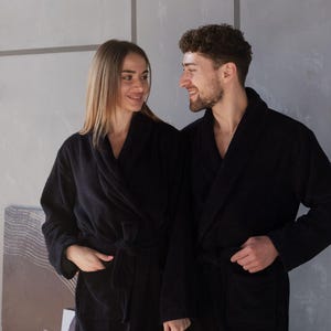Soft Terry Robe, Custom Embroidery, Personalized Cotton Bathrobe, Unisex Spa Lounge Wear, Cozy Gift for Him and Her, Anniversary Gift