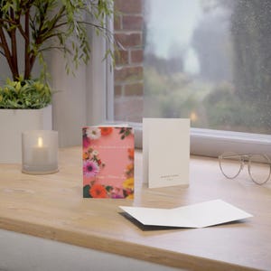 Carte de voeux, carte florale pour la fête des mères, affectueuse et colorée, cadeau pour maman